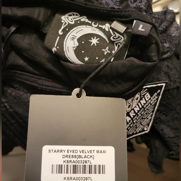 NWT KILLSTAR STARRY EYED VELVET MAXI DRESS - Picture 4 of 5